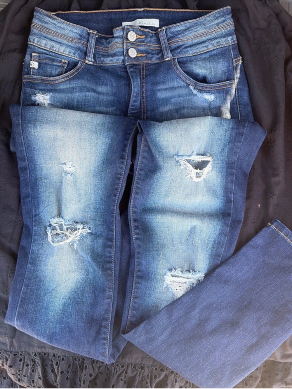 KanCan Distressed Skinny Jeans - Blue